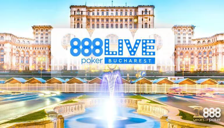 Promo image for 888poker live Bucharest live poker tournament festival. 888poker's live festival schedule for 2022 continues as the operator heads to the 4-Star Marriott Sheraton Bucharest Hotel for its latest stop.