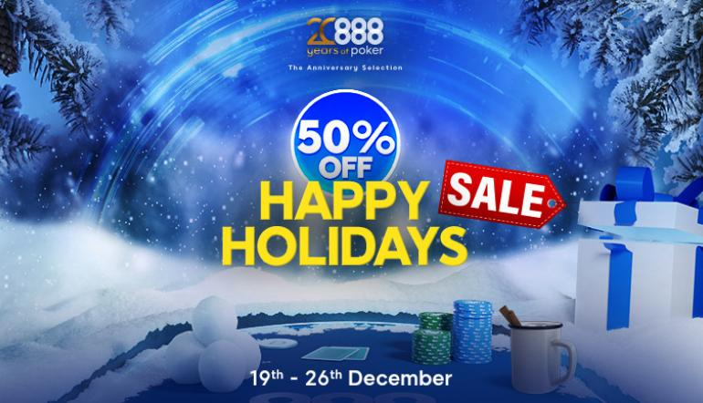 888poker Celebrates 20 Years with Happy Holidays Sale