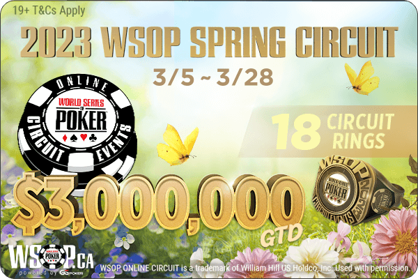 Eighteen Gold Rings Up for Grabs on WSOP Ontario This March