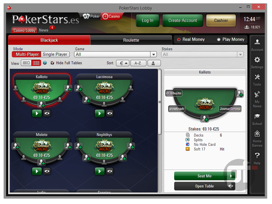PokerStars Casino: Real Money Blackjack, Roulette Games Debut in PokerStars Client