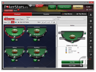 PokerStars Casino: Real Money Blackjack, Roulette Games Debut in PokerStars Client