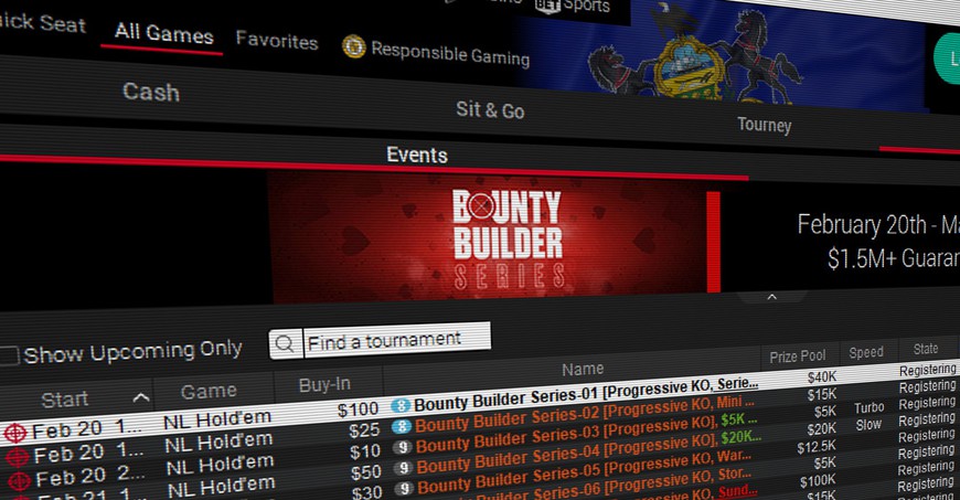 PokerStars Drops In Bounty Builder Series in New Jersey and Pennsylvania US Regulated Markets