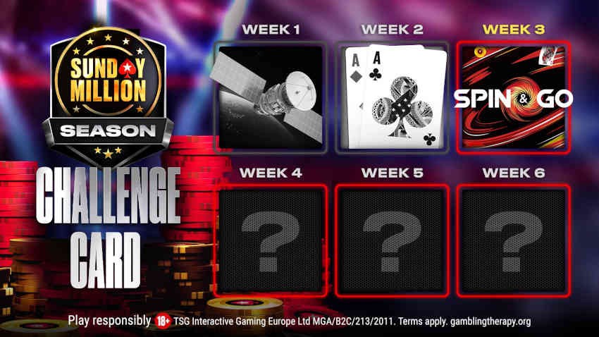 Fill the Challenge Card & Win Tickets for PokerStars Sunday Million Season