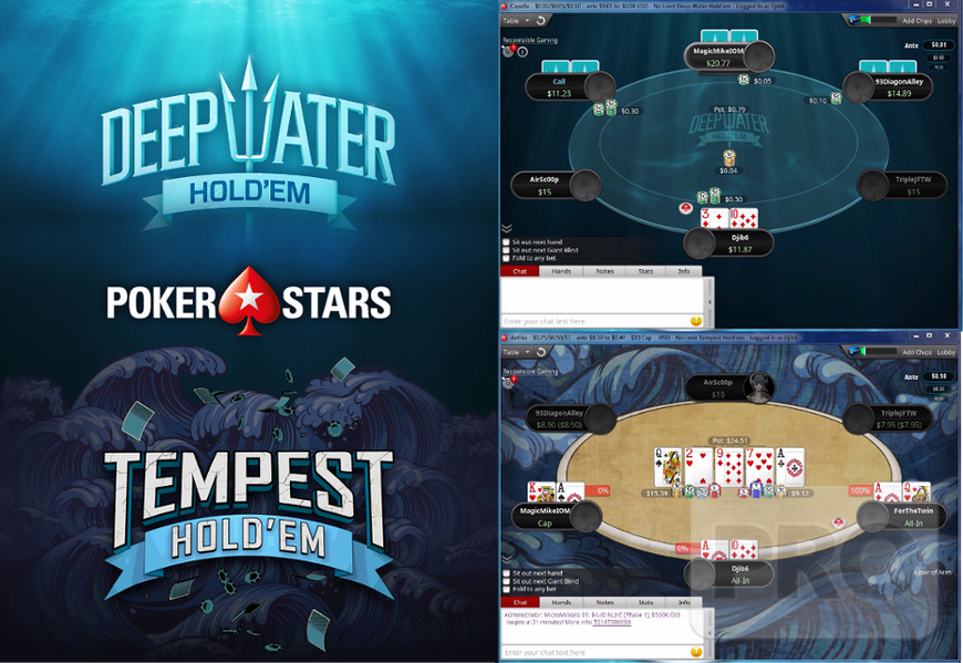 Exclusive: Giant Blinds, Variable Antes and All-in or Fold--PokerStars' Unique Tempest and Deep Water Games Go Live