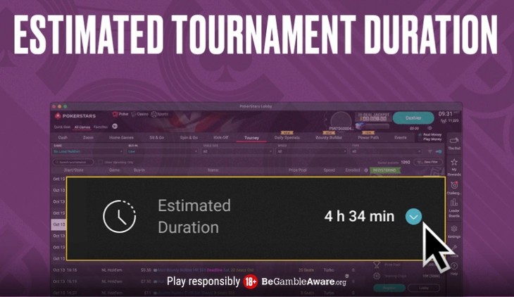 New PokerStars Feature Predicts How Long Tournaments Will Last - PokerStars is introducing a new tool that predicts how long tournaments will last, helping players better plan their sessions. New PokerStars Feature Predicts How Long Tournaments Will Last