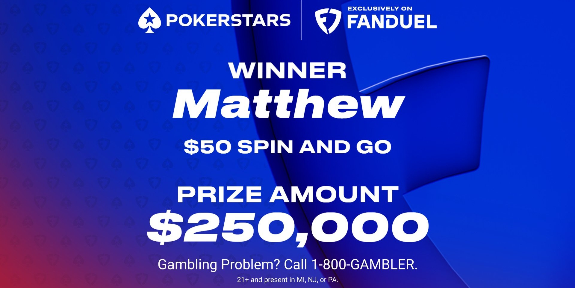 PokerStars on FanDuel Player Wins a $250k Spin-and-Go Jackpot - Million Dollar Prize Still in Play