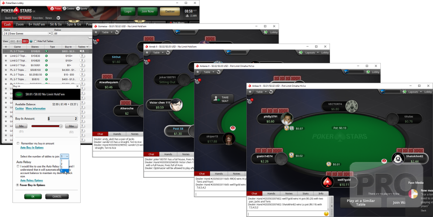 PokerStars Rolls Out Limit of Four Simultaneous Cash Game Tables Globally