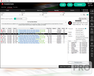 pokerstars India on time rake refund online poker tournament promotion