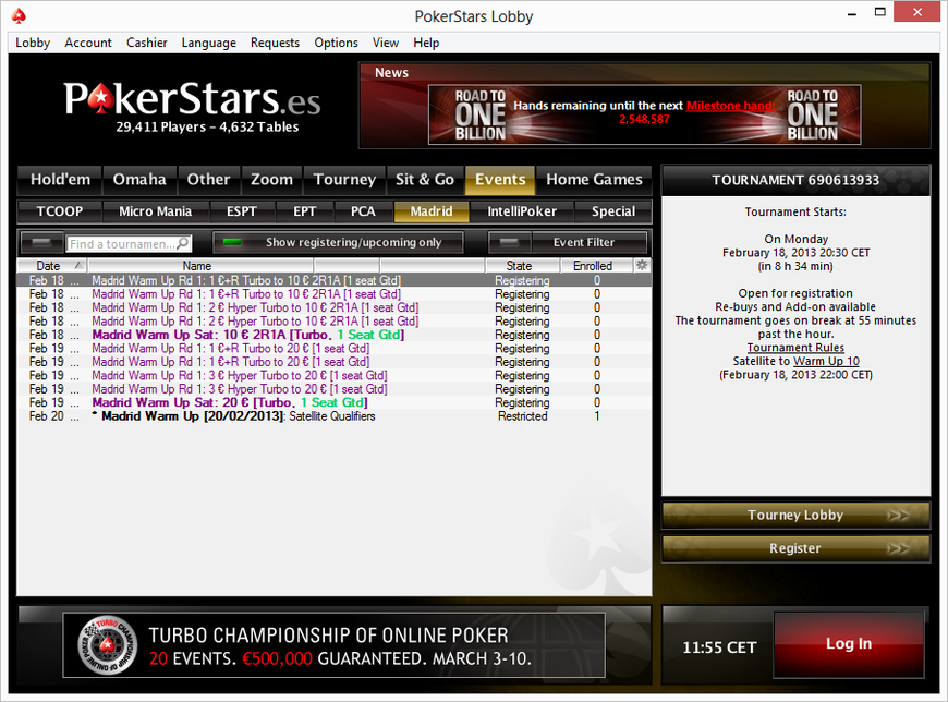 Online Satellites go Live for PokerStars LIVE in Madrid