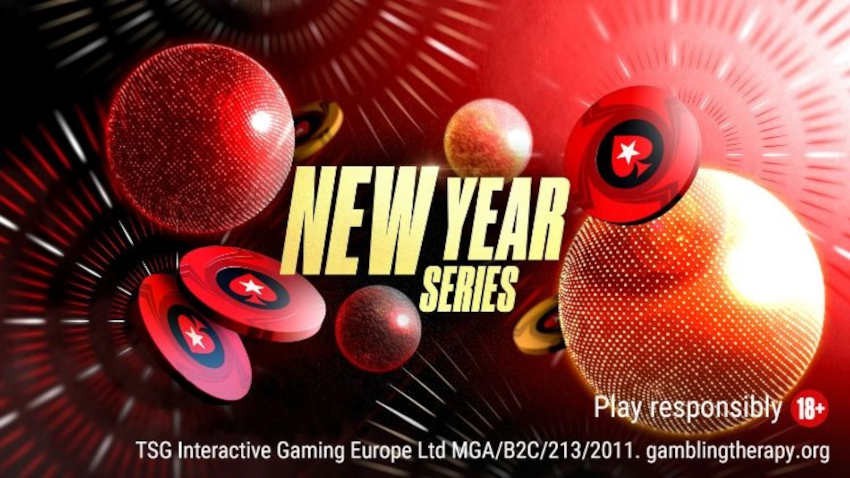 promo image for the pokerstars new year series -- its end of the year holiday tournament series playing out on PokerStars Ontario, France, Italy, Spain and Portugal with over $40 million in prizes.