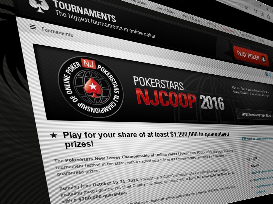 PokerStars has finally released the schedule for NJCOOP, its major fall online poker tournament series in New Jersey, continuing the one-upmanship between PokerStars and Borgata/partypoker to claim the "largest ever" online poker tournament in the state. PokerStars has finally released the schedule for NJCOOP, its major fall online poker tournament series in New Jersey, continuing the one-upmanship between PokerStars and Borgata/partypoker to claim the "largest ever" online poker tournament in the state.