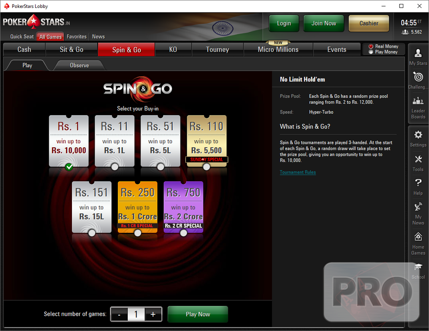 PokerStars Discontinues Spin & Gos in Indian Market