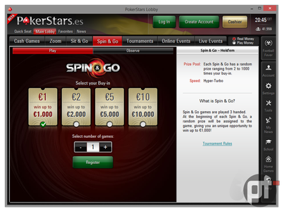PokerStars "Spin & Go" Lottery SNGs Slated to Launch on dot-com Within Months