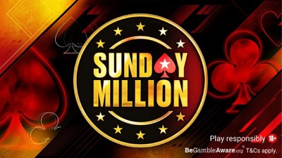 promo image for pokerstars' sunday million weekly tournament series. PokerStars' iconic <i>Sunday Million</i> tournament switches to the popular progressive knockout (PKO) format on a permanent basis.