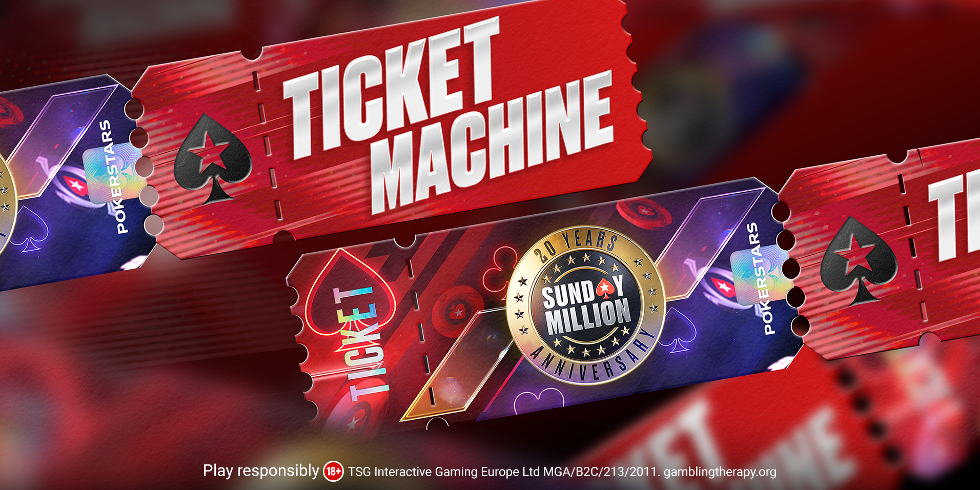 Win Your Way to the 20th Anniversary Sunday Million with PokerStars Ticket Machine