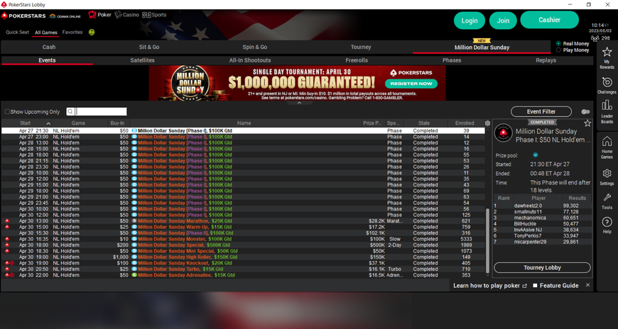 PokerStars US Players Enjoy Massive Overlays in Million Dollar Weekend