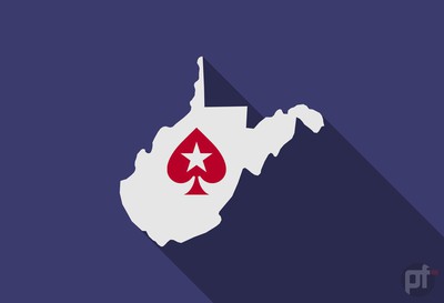 the shape of the state of west virginia with the pokerstars red spade logo. PokerStars Interested in Offering Poker in West Virginia