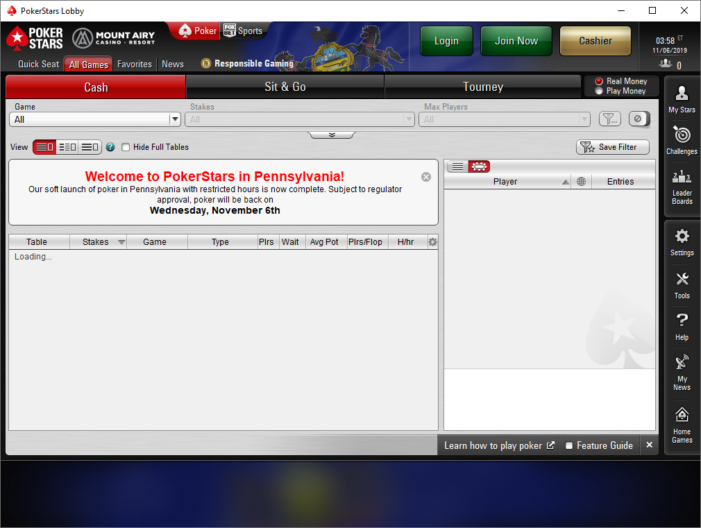 pokerstars at mount airy casino ccom