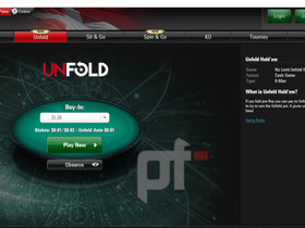 PokerStars Launches Unfold Hold'em for Real Money