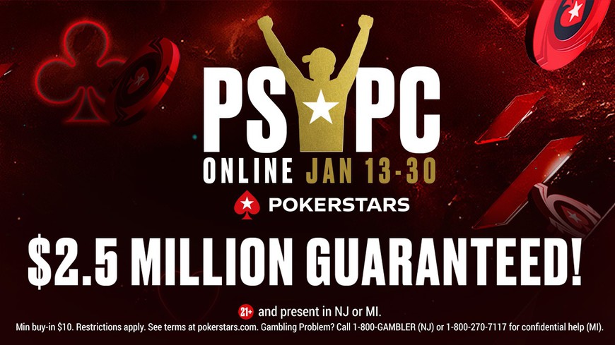 Promo Image for PokerStars' PSPC Online Series -- the first-ever online poker tournament series featuring a combined pool of NJ & MI players. PokerStars' Inaugural Shared Liquidity Series' Epic Opening Weekend