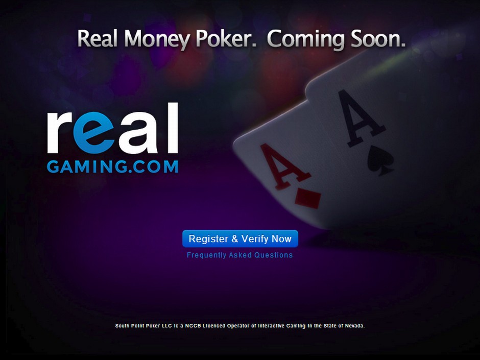 New signup page on realgaming.com allows for account verification, and soon real money deposits. New signup page on realgaming.com allows for account verification, and soon real money deposits.