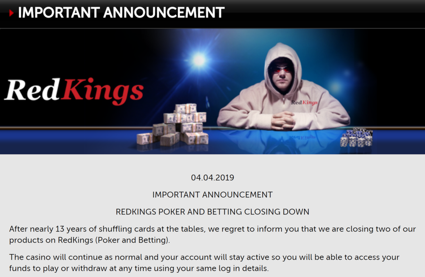 MPN Poker Room RedKings Closing Down