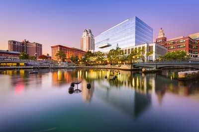 Rhode Island iGaming Bills Include Option for Multi-State Poker -- Providence Rhode Island Waterplace Park stock photo