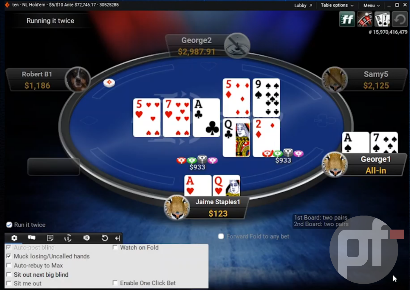 Poker muck hand