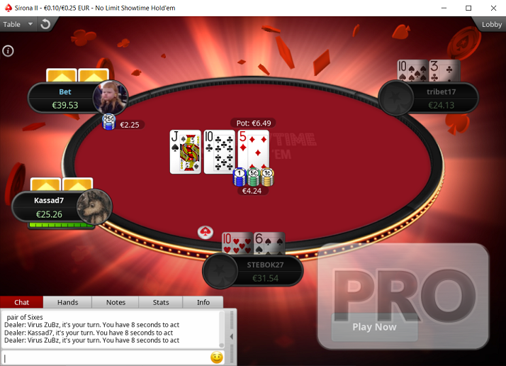 On July 18, PokerStars rolled out Showtime Hold’em for real money in the room’s French market. Games are available at nine different cash game stakes from 1c/5c (€2 buy-in) up to €5/€10 (€1000 buy-in). On July 18, PokerStars rolled out Showtime Hold’em for real money in the room’s French market. Games are available at nine different cash game stakes from 1c/5c (€2 buy-in) up to €5/€10 (€1000 buy-in).