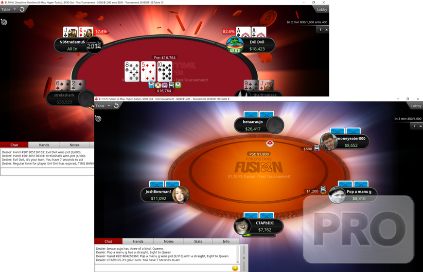 PokerStars' Cash Game Novelties Fusion and Showtime Hold'em Return in MTT Format