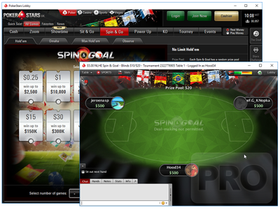 PokerStars Launches Promotional $1 Million "Spin & Goal" Tournaments