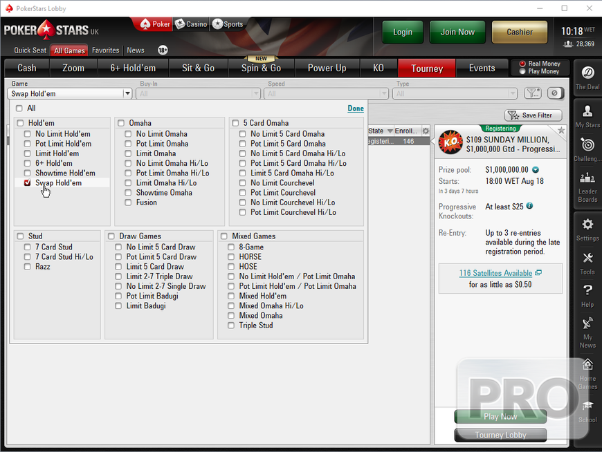 PokerStars Product Update Hints at "Swap Hold'em" Tournament Format