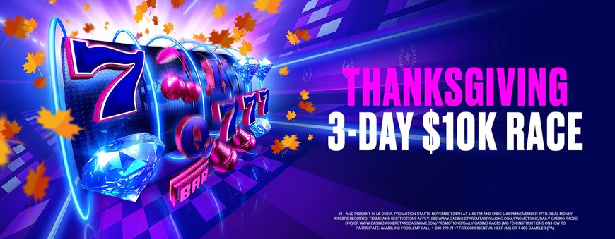 $10,000 Up for Grabs in Stars Casino Thanksgiving Slots Race