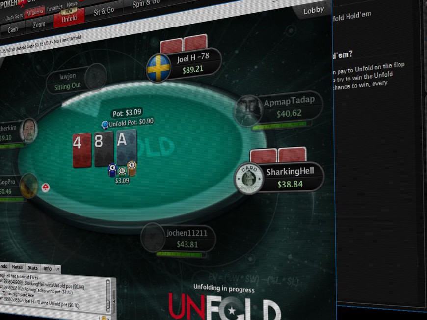 PokerStars Folds Unfold Poker: Online Poker Giant Set to Remove Latest Poker Innovation After Six-Week Test Run