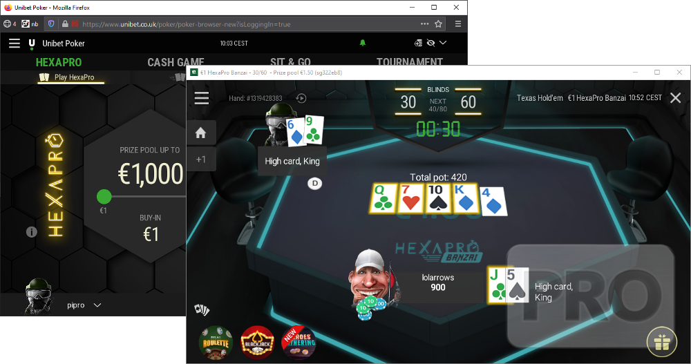 Poker client software