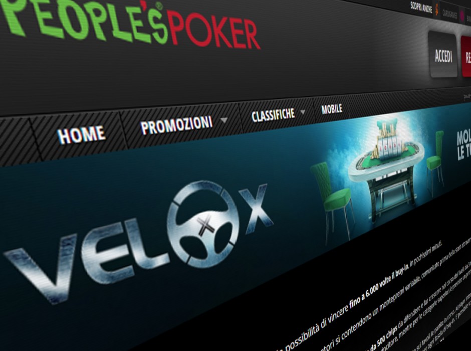 Growing Italian online poker network People's Poker has launched Velox, a lottery sit and go game. The operator has played it safe and introduced a game that will be immediately familiar, with no new innovation to the classic format now popular across the online poker industry. Growing Italian online poker network People's Poker has launched Velox, a lottery sit and go game. The operator has played it safe and introduced a game that will be immediately familiar, with no new innovation to the classic format now popular across the online poker industry.