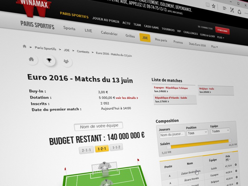 Winamax Gets into Daily Fantasy Sports for Euro 2016