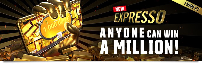 promo image for winamax millions expresso promo. All of the lottery-style sit and go tournaments on Winamax, starting with the €1 buy-in. now come with a shot at a €1 million jackpot prize.