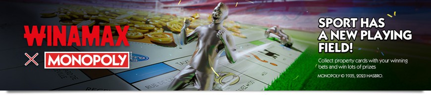 Promotional image for Winamax Monopoly-themed sports betting promo