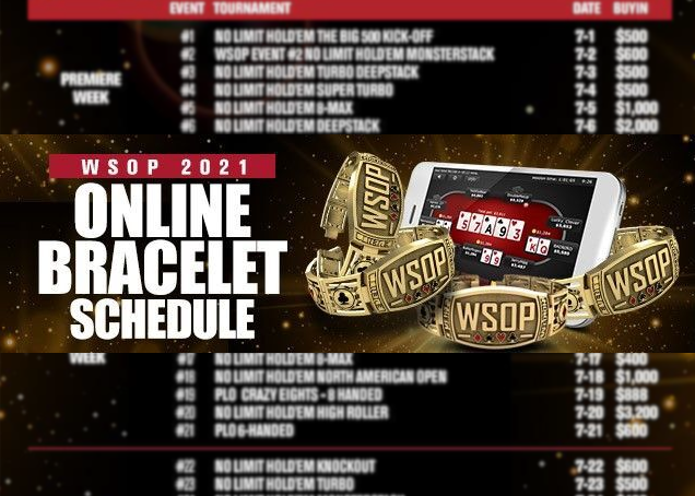 WSOP Announces Full Schedule for Domestic 2021 Online Bracelet Events