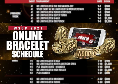 Breaking: WSOP Online 2021 Domestic Bracelet Series Full Schedule Revealed