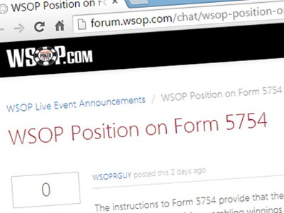 WSOP Issues Warning About Tax Forms
