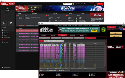 Screenshot of WSOP online poker lobby. The WSOP 2022 live series is in full swing, but this Sunday will also see the start of the online bracelet series across WSOP's four states -- NJ, NV, PA & MI.