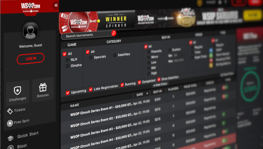$500,000 &12 rings are up for grabs in the inaugural WSOP MI Online Circuit Series -- 12 chances for MI online poker players to take home a WSOP gold ring. Screenshot of WSOP MI online poker platform, which runs on the advanced Poker 8 software. You can see the main lobby as well as menus and navigation panes and WSOP adverts & branding.
