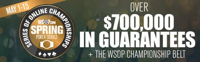 promo image for WSOP MI Spring Championship Series, offering $700,000 in guaranteed prize money. Michigan online poker players now have a chance to score an exclusive WSOP Championship Belt as the premier series makes its debut in the Mitten State.