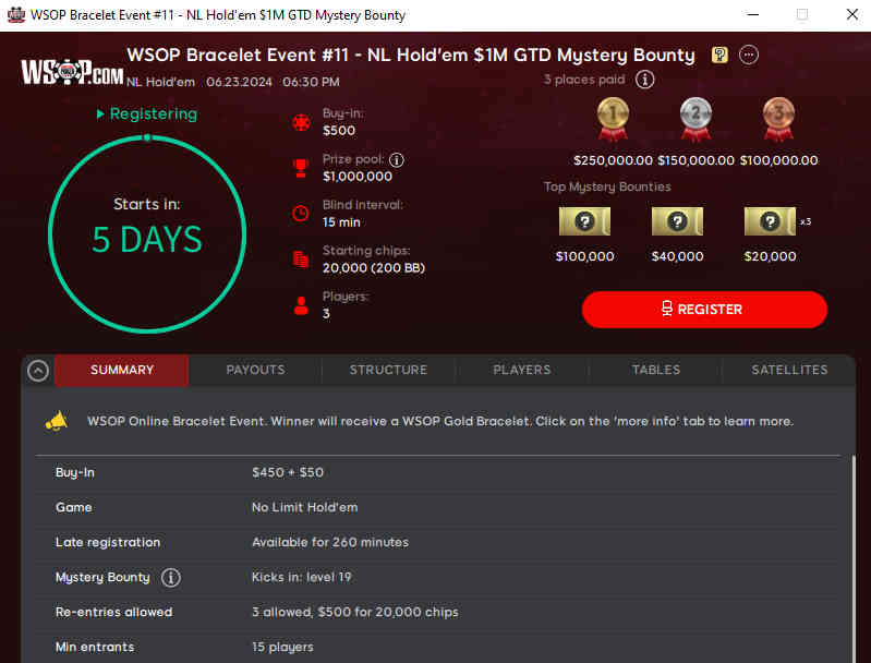 Over M up for Grabs in WSOP Online Bracelet Events This Weekend