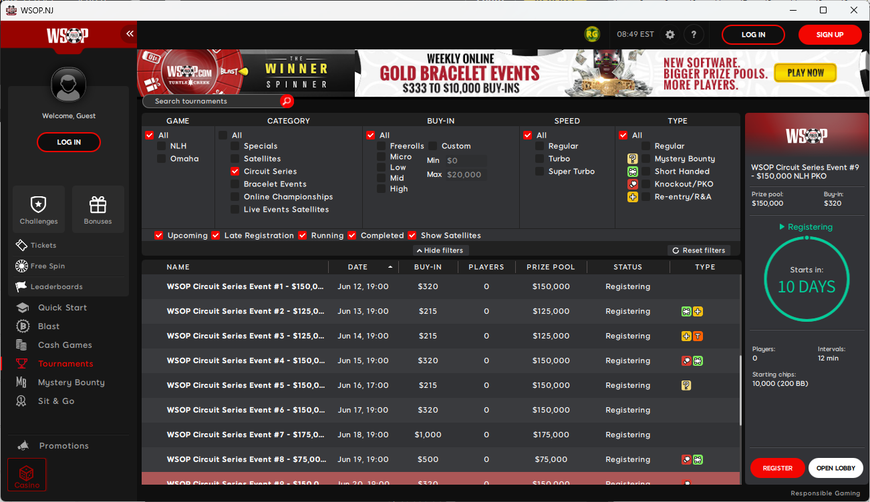 Another WSOP Online Circuit Series Runs in June with $2 Million Guaranteed