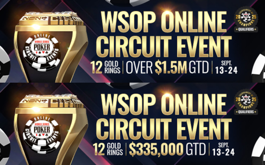 WSOP Online Circuit Series in September — 12 Ring Events, .5 Million Guaranteed