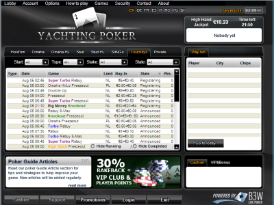 B3W Group Launches New Poker Network with Flagship Yachting Poker