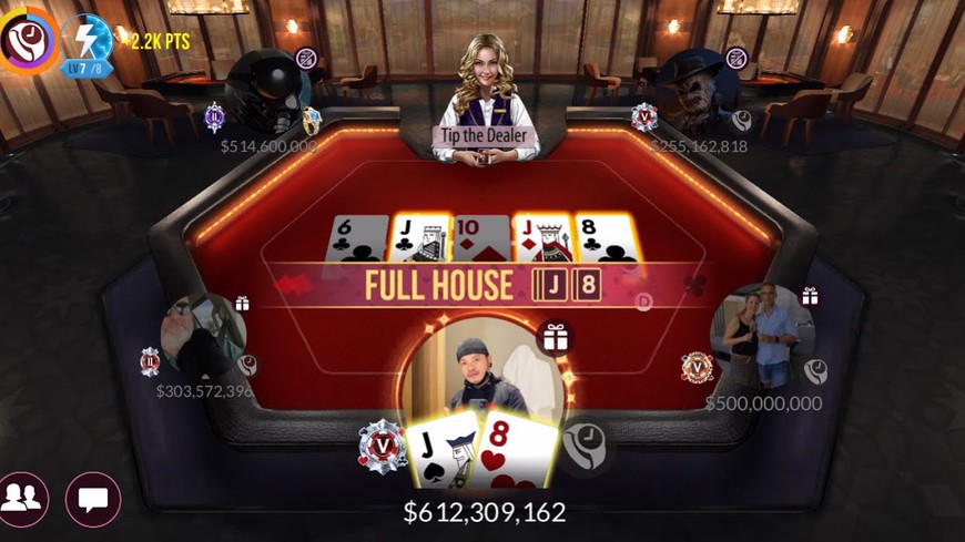Screenshot Image of Free-to-Play Social Poker App Zynga Poker's Briefly-Launched Short Deck Hold'Em Variant, the Mobile Poker Platform's First New Poker Game in Over a Decade